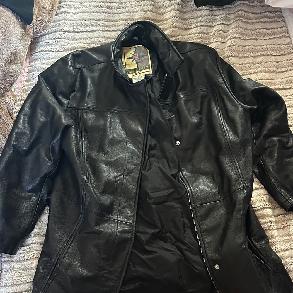 Classic Black Leather Coat